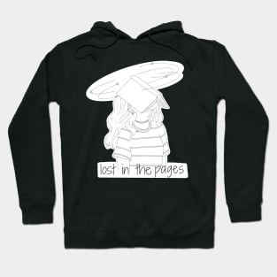 Lost in the pages black and white Hoodie